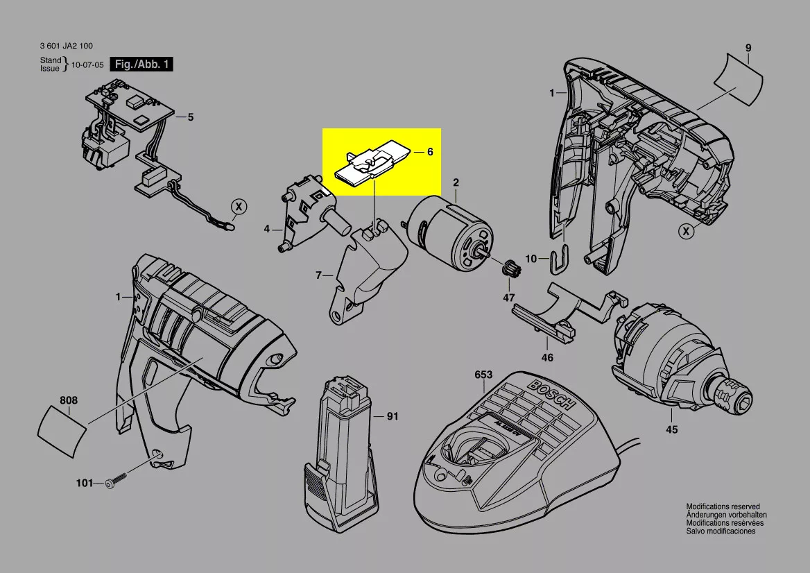 Curseur inverseur réf. 2 609 100 852 Bosch